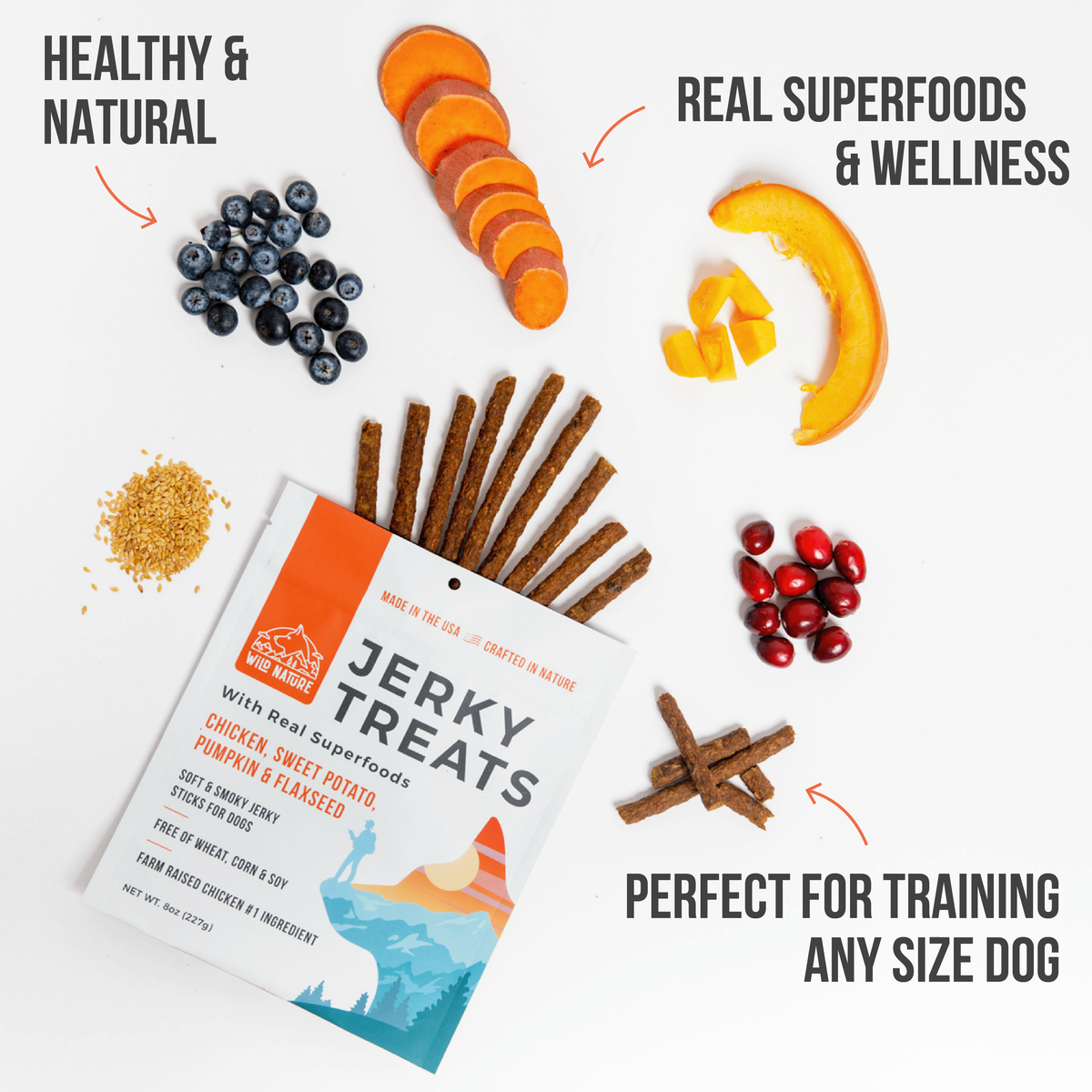 Chicken &amp; Superfoods Dog Jerky Treats 8oz