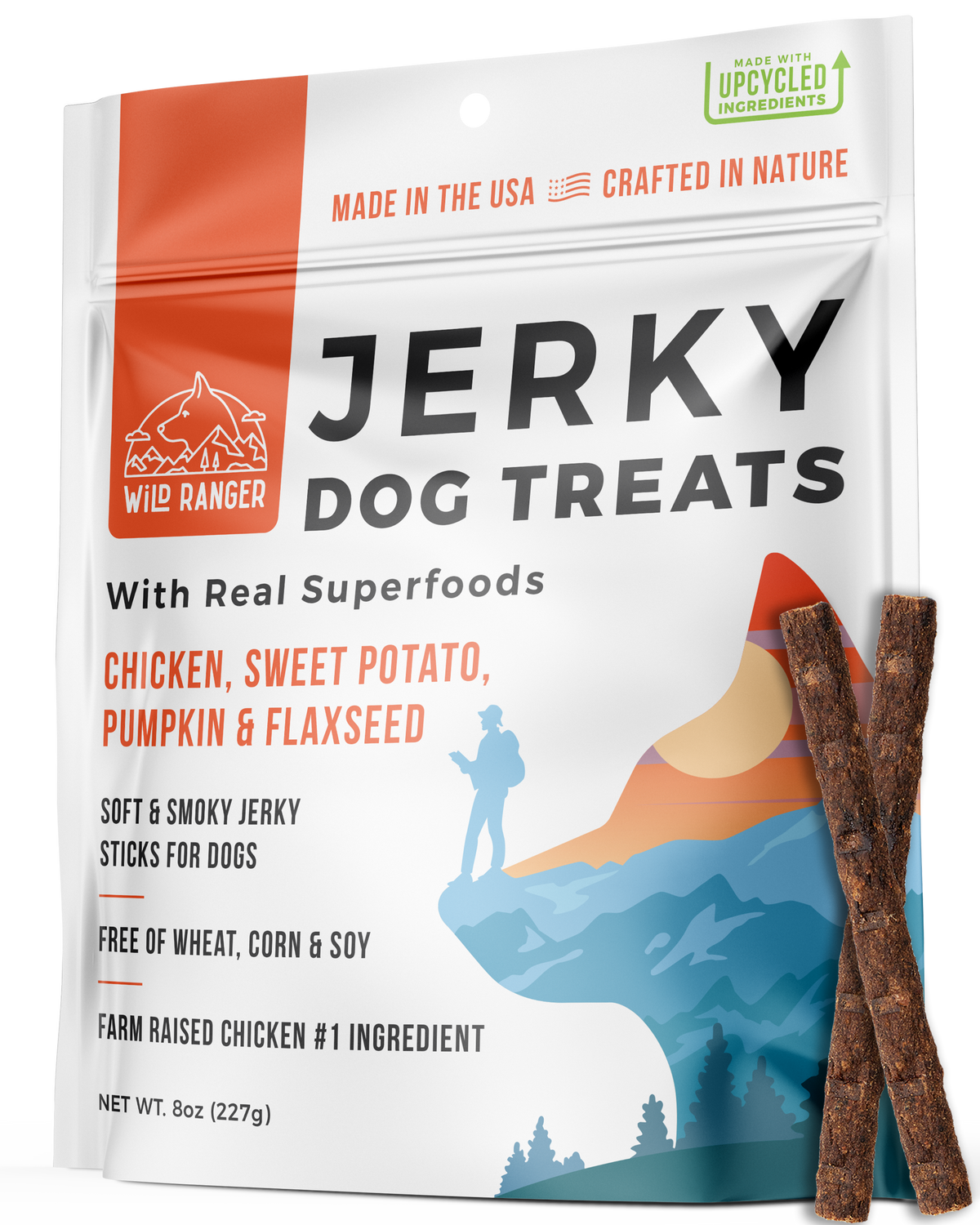 Wild Ranger Jerky Dog Treats - Beef, Duck, and Chicken Superfood Variety Pack - 3 Bags (1.5 LBS)